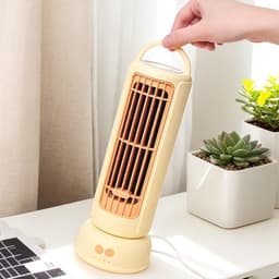 KZQ Bladloze Torenventilator - Usb Herlaadbaar - 3 Snelheden - 1200mAh Batterij - Stille Staande Ventilator - Geschikt Voor Slaapkamer Woonkamer Kantoor En Thuis - wit — thumbnail 3