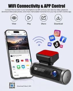 Dashcam voor auto - Zwart - 3,2 inch IPS-touchscreen - 4K Dual Camera met Wifi en G-sensor - Voor Autobeveiliging — thumbnail 4