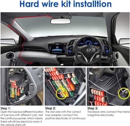 Dashcam voor auto - Zwart - 320 cm - USB C Hardwire Kit met Laagspanningsbeveiliging - Voor Voertuiggebruik — thumbnail 3