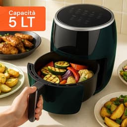 Heteluchtfriteuse - Airfryer Frituurpan - Gezond Koken - Snel Gelijkmatig Koken - 5 Liter - Groen — thumbnail 5