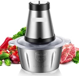 Elektrische Vleesmolen - 500W - Foodprocessor - Hakmolen - 2L RVS Keukenmachine - 2 Snelheden - voor Vlees - Noten en Groenten - Eenvoudig Schoon te Maken - Standaard Extra Mes — thumbnail 3