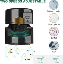 Mini tafelstofzuiger USB oplaadbaar, 360° draaibaar, 120 minuten gebruiksduur met automatische uitschakeling, compacte bureaustofzuiger voor school kantoor thuis, Wit — thumbnail 3