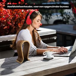 Headset Stand - Headset Houder - Koptelefoon standaard - Koptelefoon Houder - Hoofdtelefoon Houder - Headphone stand - Walnoot — thumbnail 2