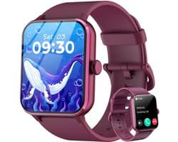 Blackview Smartwatch Heren & Dames met Bluetooth - R50 - Sporthorloge - Stappenteller & Hartslagmeter - SOS - Paars