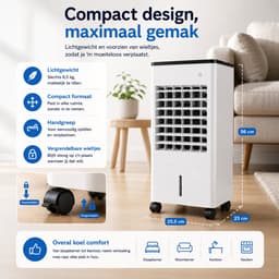 DreamGoods Aircooler met Koelelementen - 3-IN-1 Mobiele Luchtkoeler - Koelen, Ventileren - Incl. 4 Ice Packs - 6L Waterreservoir - Aircooler met Water of IJs - Airco - Ventilator - Torenventilator - Tafelventilator — thumbnail 4
