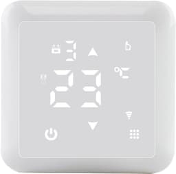 Digitale Thermostaat - Kamertemperatuur Regelaar - Verwarming Instellen - Touchscreen Bediening - 86 x 86 mm - Lichtgroen — thumbnail 1