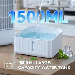 Mobiele Airconditioner - Draagbare Luchtkoeler met 1L-watertank, Verdampingskoelventilator, Airconditioner Zonder Afvoerslang, Persoonlijke Koelventilator voor Kamers & op de Camping [Energieklasse A+++] - wit — thumbnail 5