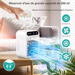 Draagbare airconditioner, draagbare stille luchtkoeler, luchtkoeler 500 ml, 3-in-1 bureaukoelventilator voor slaapkamer, kantoor, studentenkamer - groente — thumbnail 2