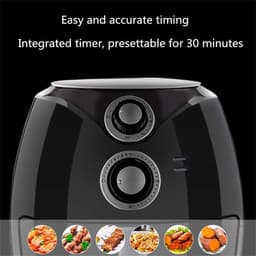 Airfryer XL - Hete Lucht Oven - Gezond Koken - 50% Meer Gelijkmatig - 27x32CM - Zwart — thumbnail 2