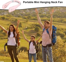 Nekventilator airconditioner, nekventilator draagbare ventilator om de nek | Handsfree nekventilator voor persoonlijke koeling, lezen, sporten, werken, kamperen, wandelen, vissen - roze — thumbnail 5