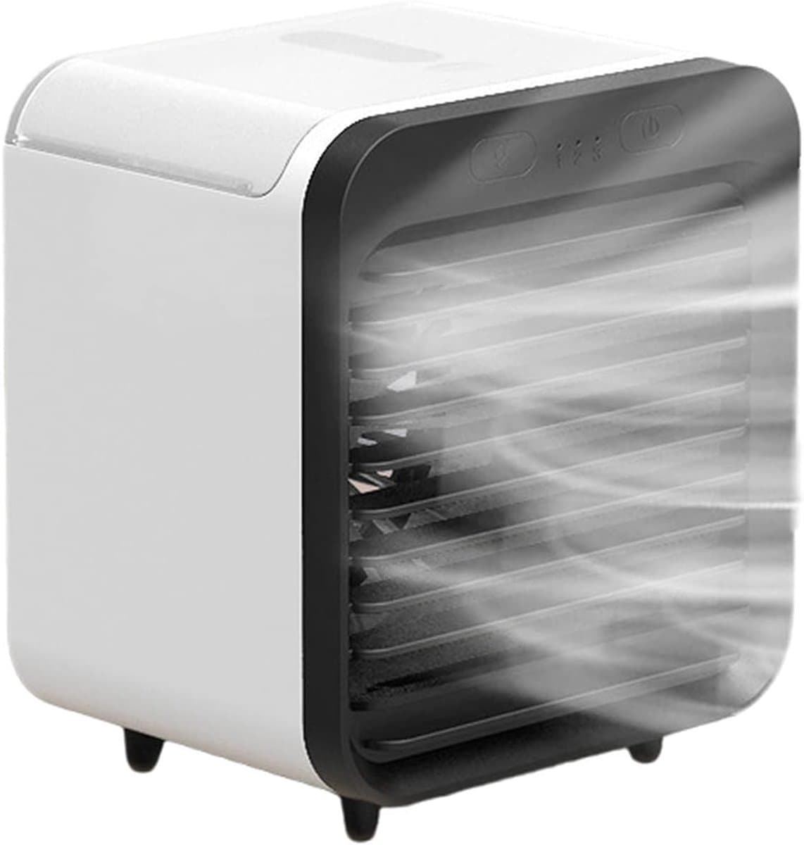 KZQ Draagbare Watergekoelde Desktop Luchtkoeler Ventilator Met 3 Snelheden Usb Oplaadbaar Op Batterijen Voor Kantoor En Thuis Zwart — afbeelding 1