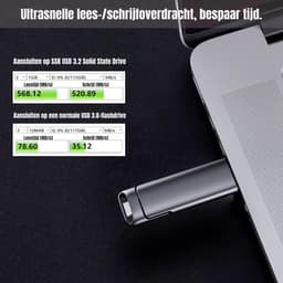 QORA® SSD Externe Harde QORAijven - SSD Externe Harde QORAijf - Zwart - ‎8cm x 3cm x 1cm — thumbnail 2
