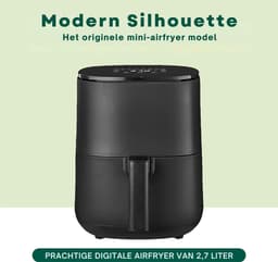 SNJY® Mini Airfryer - Airfryer Klein - Camping Airfryer - 3 Liter - 5-in-1 - 1400W - Zwart — thumbnail 4