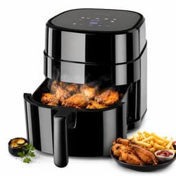 GOURMETmaxx Airfryer 4,5 Liter – Digitale Heteluchtfriteuse met Touchscreen – 7 Automatische Programma's – Friteuse Zonder Olie – Oliearm Bakken, Grillen, Braden & Roosteren – Voor 2-4 Personen – Zwart — thumbnail 1