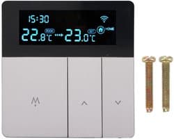 Slimme Thermostaat - Temperatuurregelaar Programmeerbaar - Energie Besparen - Kleuren LCD Scherm - 90-240V - Grijs