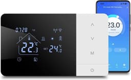 Slimme Thermostaat - WiFi Thermostaat Verwarming - Energie Besparen - Gasboiler Compatibel - 5-60°C - Zwart — thumbnail 1