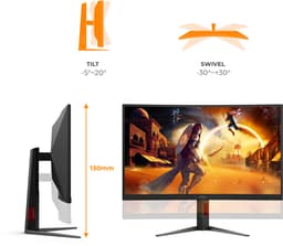 AOC G4 CQ27G4Z2P computer monitor 68,6 cm (27") 2560 x 1440 Pixels Quad HD LCD Zwart, Rood — thumbnail 5