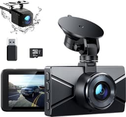 QORA® Dashcam voor Auto Voor en Achter - Dashcam - Zwart - 9cm x 4cm x 6cm — thumbnail 1