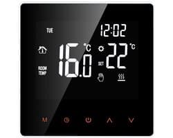 Slimme thermostaat - Smart thermostaat - Elektrische verwarming - Slimme vloerverwarming thermostaat - Geen WiFi - Wit + zwart