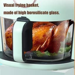 Olievrije Airfryer - Heteluchtfriteuse - Gezond Frituren - Groot Kijkvenster - 5 Liter Capaciteit - Groen — thumbnail 3