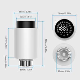 Thermostatische Radiator - Slimme Klep - Energie Besparen - App & Spraakbesturing - 5-45°C Bereik - Wit — thumbnail 4