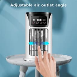 Mobiele Airco en Mini Luchtkoeler - Kleine Aircooler met Krachtige Ventilator - Fluisterstille Tafelventilator en Persoonlijke Airco voor Slaapkamer, Thuiskantoor en Bureau - Compacte Moeraskoeler voor Camping - Wit — thumbnail 4