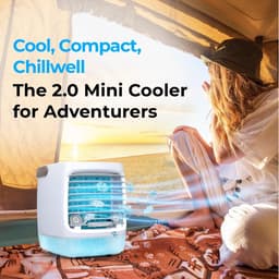 Mobiele Airco en Mini Luchtkoeler met 550ml Watertank - 4-in-1 Kleine Aircooler met Oplaadbare Accu - Fluisterstille Tafelventilator met Waterverneveling voor Slaapkamer, Thuiskantoor en Camping - Draadloze Air Cooler - Wit — thumbnail 5