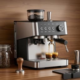 COWSAR Koffiemachine – met geïntegreerde conische molen – 30 maalgraadinstellingen – PID-temperatuurregeling – drukmeter – roestvrijstalen espressomaker en kopjeswarmer – geschikt voor latte macchiato, cappuccino en espresso — thumbnail 4