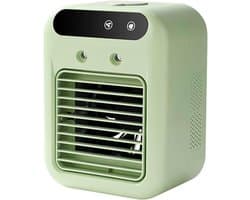 Mobiele airco - Mobiele luchtkoeler - Stille mobiele airco met watertank - Persoonlijke airco - Verdampingskoeler voor kamer/slaapkamer/kantoor/camping - Groen