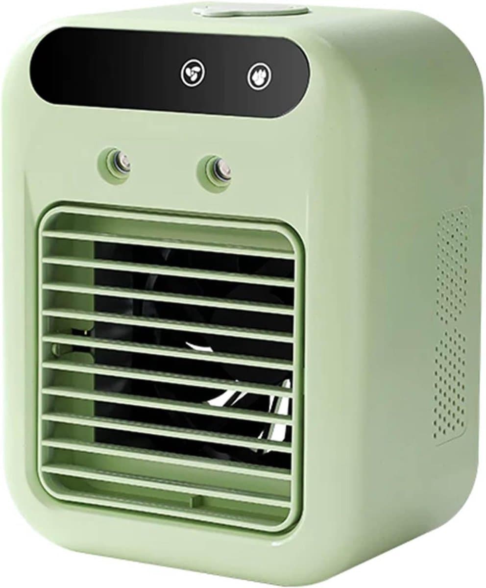 Mobiele airco - Mobiele luchtkoeler - Stille mobiele airco met watertank - Persoonlijke airco - Verdampingskoeler voor kamer/slaapkamer/kantoor/camping - Groen — afbeelding 1