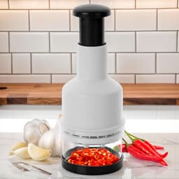 Groente Hakker - Keukenmachine - Snel Ingrediënten Verwerken - Innovatieve Bladopstelling - 7.5x22.5 cm - Zwart Wit — thumbnail 4