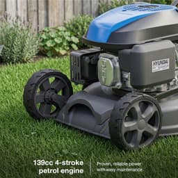 Benzine Grasmaaier - Zelfrijdend Gazonmaaier - Middelgrote Tuinen - 4-in-1 Mulch Systeem - 43 cm Maaibreedte - Zwart — thumbnail 2
