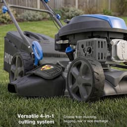 Benzine Grasmaaier - Zelfrijdend Gazonmaaier - Middelgrote Tuinen - 4-in-1 Mulch Systeem - 43 cm Maaibreedte - Zwart — thumbnail 4