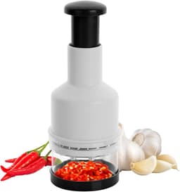 Voedselhakker Handmatig - Keukenhakker Compact - Ingrediënten Snel Snijden - Energiezuinig Ontwerp - 500ml Capaciteit - Zwart Wit — thumbnail 1