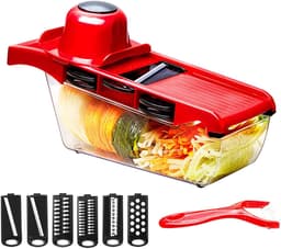 Groentesnijder Keukenmachine - Multifunctioneel Gereedschap - Snel Groenten Snijden - 6 Verwisselbare Messen - 32 x 12 x 10 cm — thumbnail 4