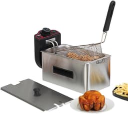 Elektrische Friteuse - Olie Friteuse - Thuis Frituren - Roestvrij Staal - 3 Liter - Zilver — thumbnail 1