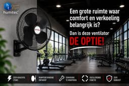 Industriële Muurventilator 45cm - 75W - Automatische Oscillatie - Ruimtebesparend - Hortistar — thumbnail 3