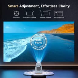 UFTA 4K Beamer Projector Native 1080P - Android 11 Dual WiFi Bluetooth 5.4 - Autofocus Keystone - 330 ANSI Thuisbioscoop - Wit — thumbnail 3