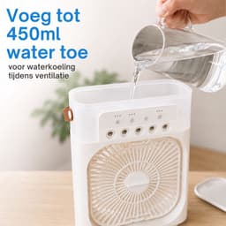 Lifetime Air Tafelventilator met Vernevelstand - Draagbare Bureau Ventilator met Water - USB-C Aansluiting - RBG LED Verlichting - Kantelbaar - Wit — thumbnail 3