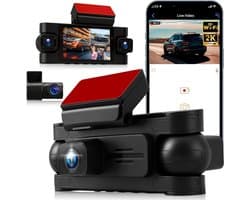 360° 4-Kanaals Dashcam - Zwart - Ultra HD Opname - Slimme Connectiviteit - Voor Auto's