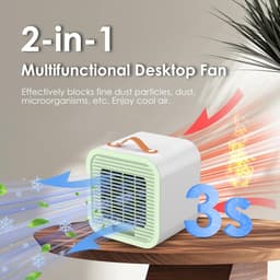 LISM-Draagbare airconditioner, stille mini-luchtkoeler met drie snelheden, USB-oplaadbare ventilator, Geschikt voor kantoor, slaapkamer, kamperen en buitengebruik. — thumbnail 2