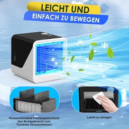 LISM-Draagbare 3-in-1 airconditioner, USB-ventilator, 500 ml capaciteit, 3 snelheden, stille watergekoelde ventilator Geschikt voor slaapkamers en kantoren. — thumbnail 2