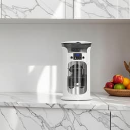 Mobiele Airco - 3-in-1 - 800ml - Kleine Airconditioning zonder Afvoer Slang - Draagbare Ventilator - 20 dB - 3 Functies & Snelheden - Luchtbevochtiger - Slaapkamer Kantoor Woonkamer - Wit — thumbnail 5
