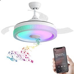 Merdoo plafondventilator met LED verlichting - Ø 107 cm - wit - afstandsbediening - DC motor - 6 snelheden — thumbnail 2