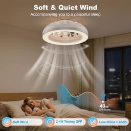 RGB Ventilator - Dimbaar Met Afstandsbediening - Memory - 6 Ventilator Standen - Timer - Plafondventilator - 48 cm - Woonkamerlamp - 10 RGB Kleuren — thumbnail 2
