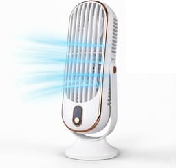Bureau Torenventilator - Wit - 5 Snelheden - Ultra Stil 22dB - USB Voeding - Turbo Luchtstroom - Afneembare Bladen - Draagbaar - Geschikt voor Kantoor - Slaapkamer en Buiten — thumbnail 1
