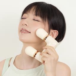 Percussie Massager - Massageapparaat Nek - Spierherstel - Dubbele kop ontwerp - 18 x 152 x 5 cm - Crèmegeel — thumbnail 3