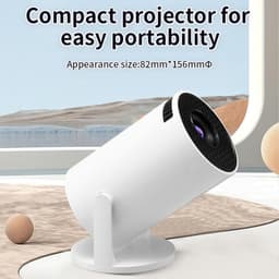 SnelShoppen - Mini Draagbare Projector 1080P Full HD, 180° Draaibare Buitenprojector voor Thuis, Klein Thuisbioscoop Projector Compatibel met Smartpho — thumbnail 4