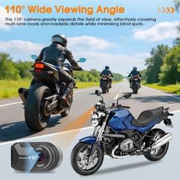 Dashcam voor motorfiets, 1080p HD, waterdicht IP66, geïntegreerde wifi, 110° groothoek, ringopname, foto-opname met één knop, mini draagbaar met montageset — thumbnail 3