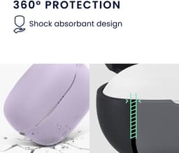 kwmobile cover voor oordopjes case - geschikt voor JBL Tune Beam 2 - Trendy beschermhoes draadloze oordopjes in pastel-lavendel — thumbnail 4